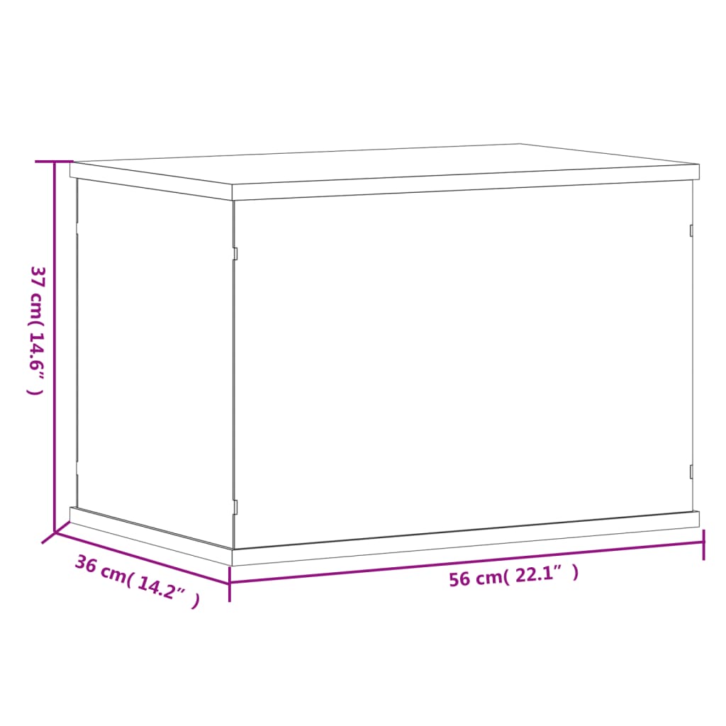 Vitrine gennemsigtig 56x36x37 cm Akryl