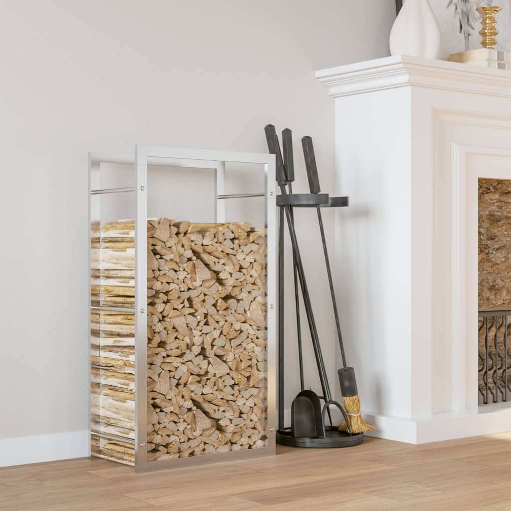 Brændestativ 50x28x94 cm rustfrit stål