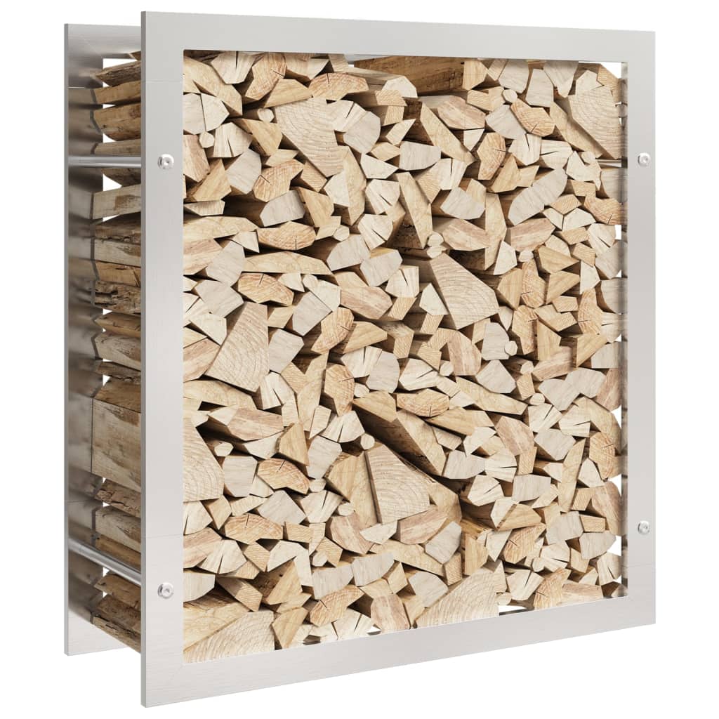 Brændestativ 80x28x86 cm rustfrit stål