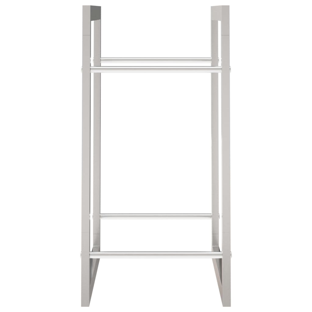 Brændestativ 80x28x86 cm rustfrit stål