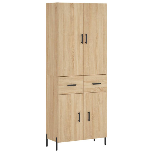 Highboard Sonoma-Eiche 69,5x34x180 cm Holzwerkstoff