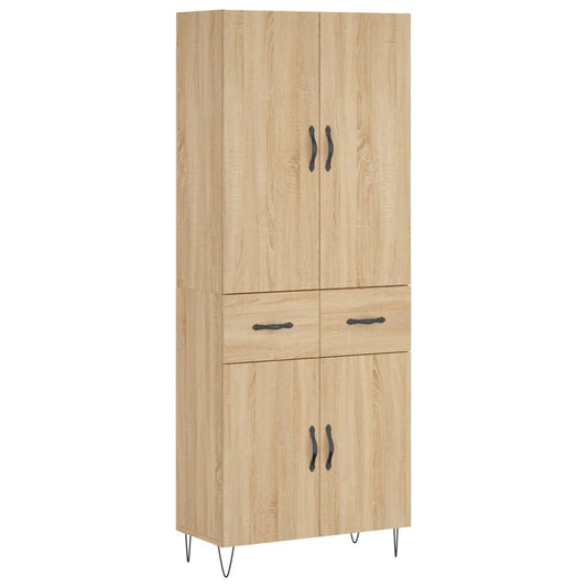 Highboard Sonoma-Eiche 69,5x34x180 cm Holzwerkstoff