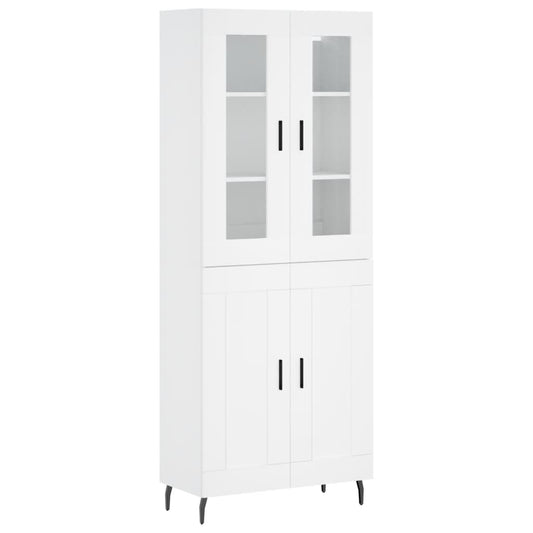 Highboard Weiß 69,5x34x180 cm Holzwerkstoff