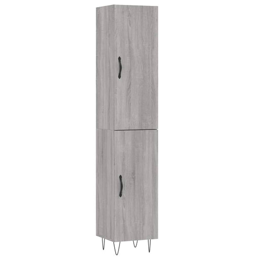 Highboard Grau Sonoma 34,5x34x180 cm Holzwerkstoff