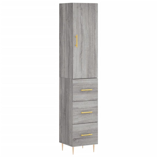 Highboard Grau Sonoma 34,5x34x180 cm Holzwerkstoff