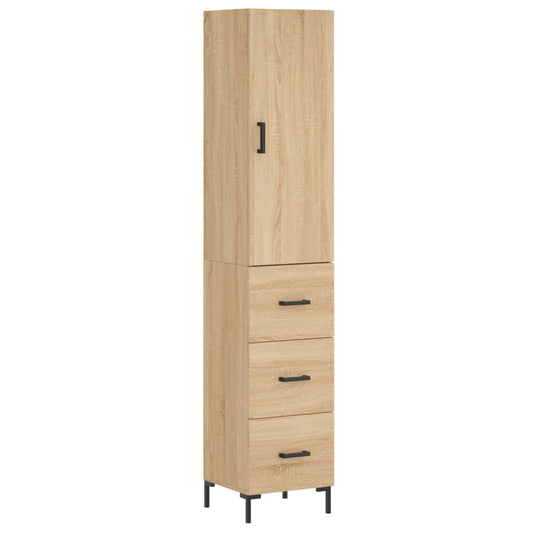 Highboard Sonoma-Eiche 34,5x34x180 cm Holzwerkstoff