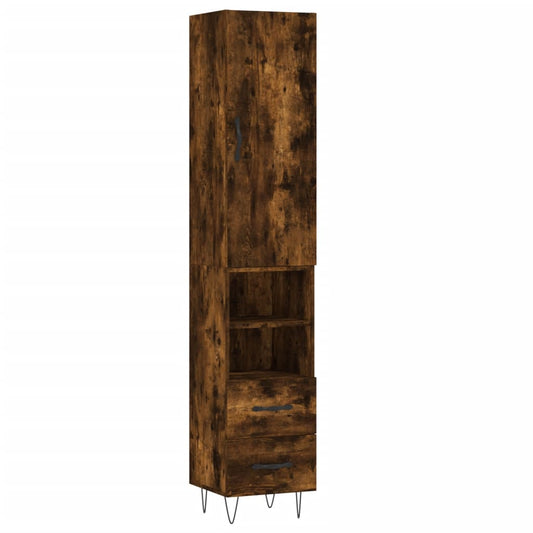 Highboard Räuchereiche 34,5x34x180 cm Holzwerkstoff