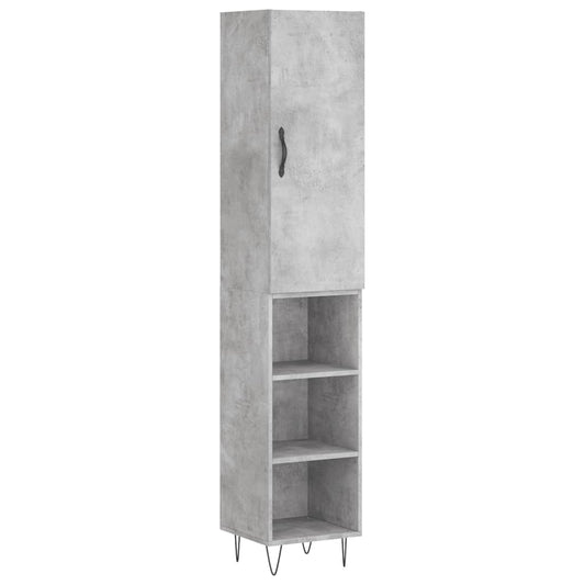 Highboard Betongrau 34,5x34x180 cm Holzwerkstoff