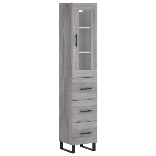 Highboard Grau Sonoma 34,5x34x180 cm Holzwerkstoff