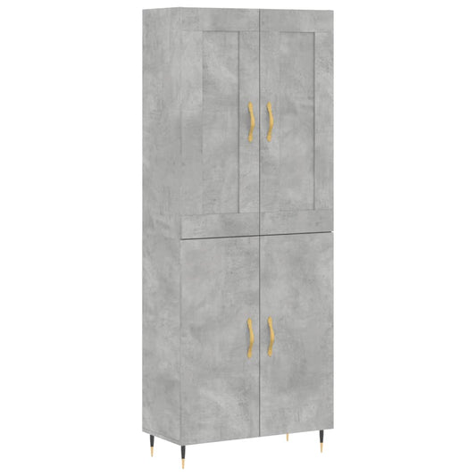 Highboard Betongrau 69,5x34x180 cm Holzwerkstoff