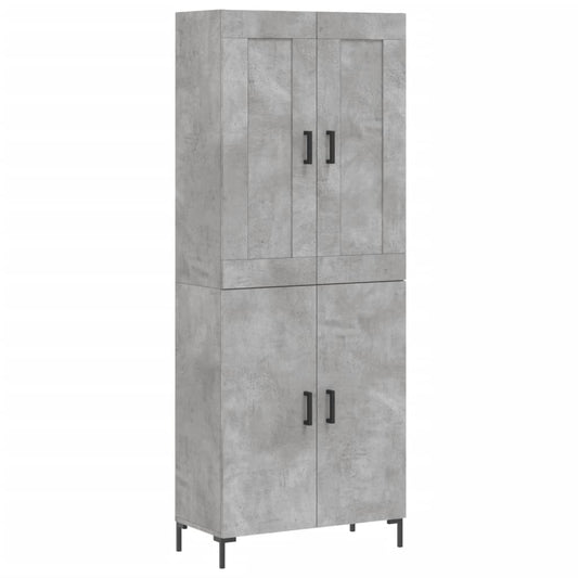 Highboard Betongrau 69,5x34x180 cm Holzwerkstoff