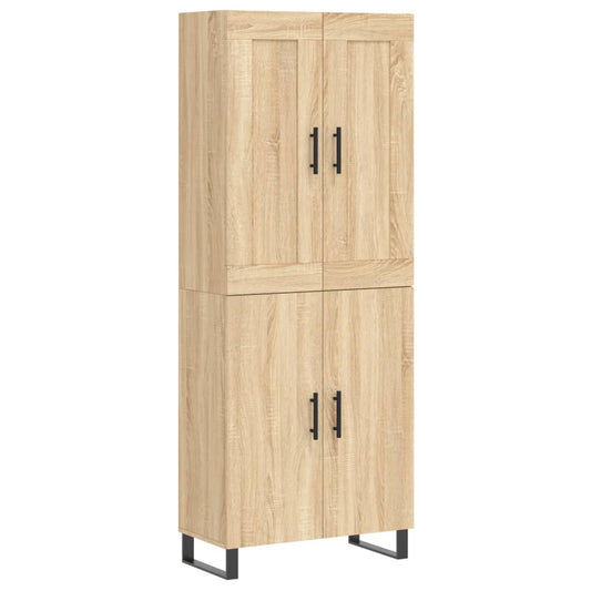 Highboard Sonoma-Eiche 69,5x34x180 cm Holzwerkstoff