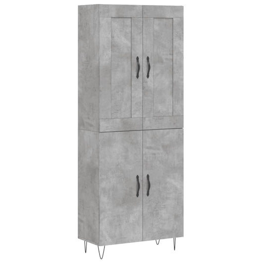 Highboard Betongrau 69,5x34x180 cm Holzwerkstoff