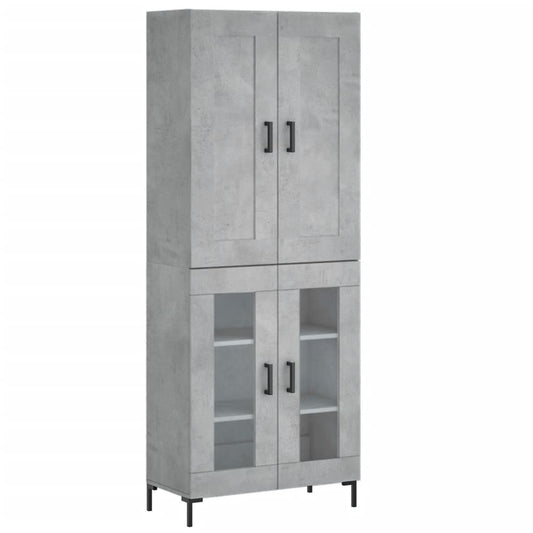 Highboard Betongrau 69,5x34x180 cm Holzwerkstoff