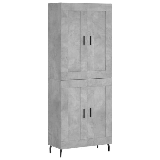 Highboard Betongrau 69,5x34x180 cm Holzwerkstoff