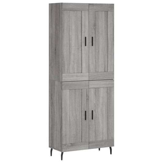 Highboard Grau Sonoma 69,5x34x180 cm Holzwerkstoff