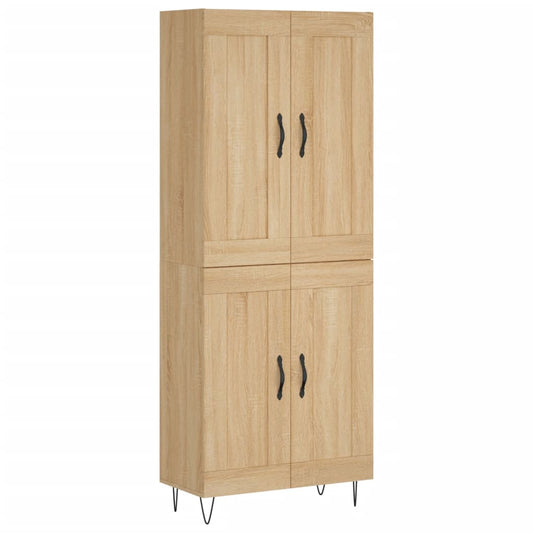 Highboard Sonoma-Eiche 69,5x34x180 cm Holzwerkstoff