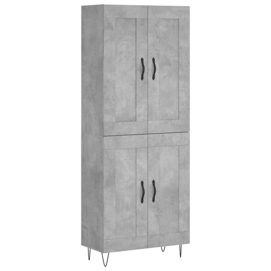 Highboard Betongrau 69,5x34x180 cm Holzwerkstoff
