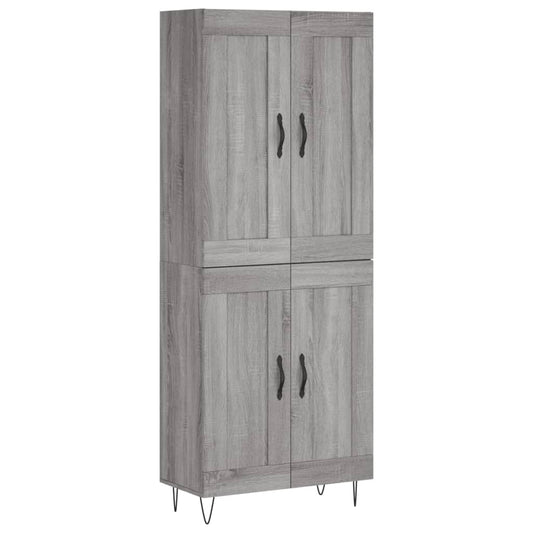 Highboard Grau Sonoma 69,5x34x180 cm Holzwerkstoff