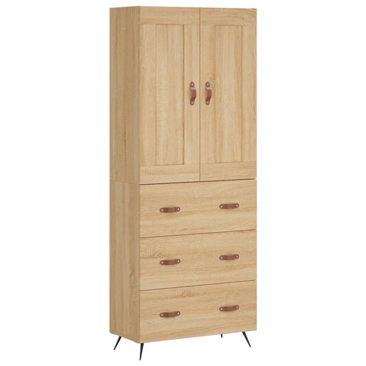 Highboard Sonoma-Eiche 69,5x34x180 cm Holzwerkstoff