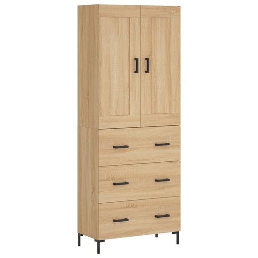 Highboard Sonoma-Eiche 69,5x34x180 cm Holzwerkstoff