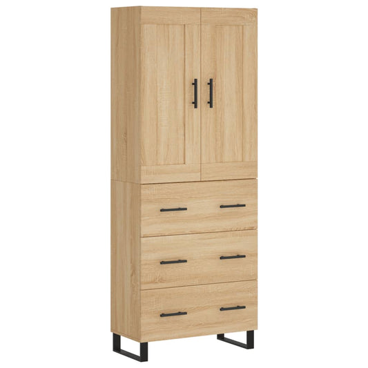 Highboard Sonoma-Eiche 69,5x34x180 cm Holzwerkstoff