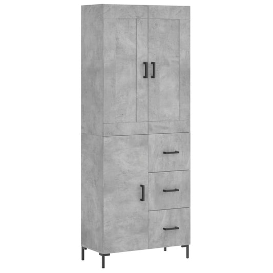 Highboard Betongrau 69,5x34x180 cm Holzwerkstoff