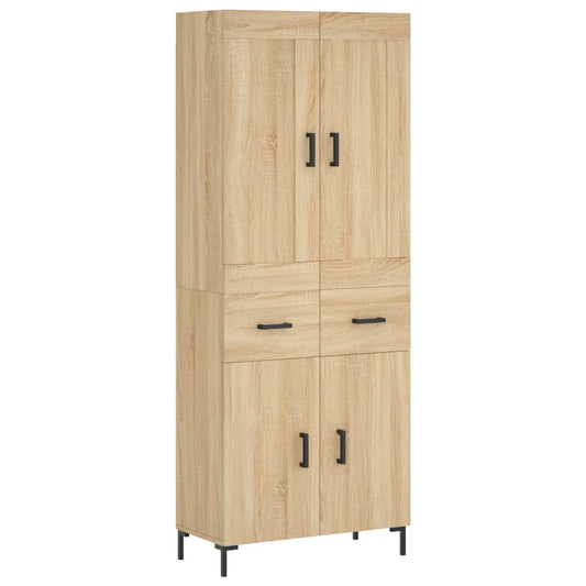 Highboard Sonoma-Eiche 69,5x34x180 cm Holzwerkstoff