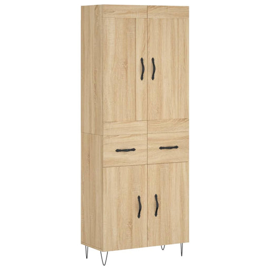 Highboard Sonoma-Eiche 69,5x34x180 cm Holzwerkstoff