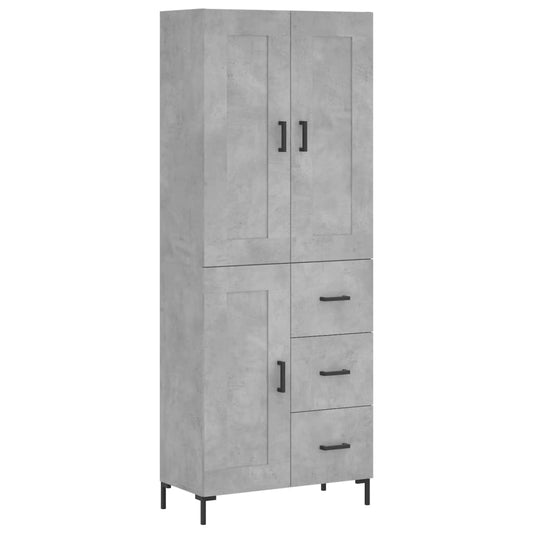 Highboard Betongrau 69,5x34x180 cm Holzwerkstoff