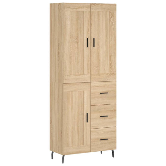 Highboard Sonoma-Eiche 69,5x34x180 cm Holzwerkstoff