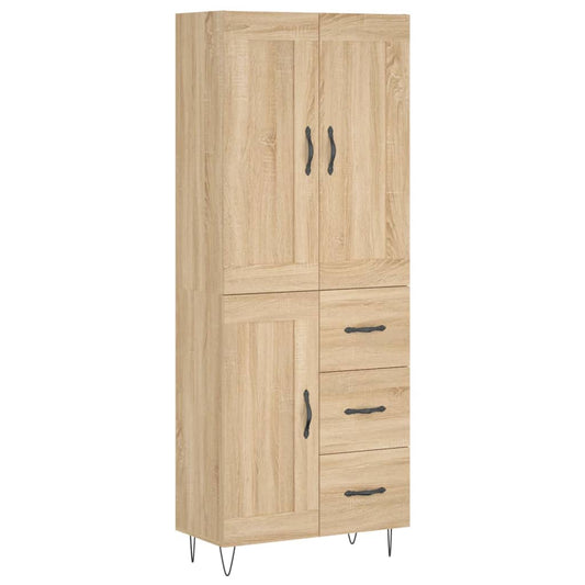 Highboard Sonoma-Eiche 69,5x34x180 cm Holzwerkstoff
