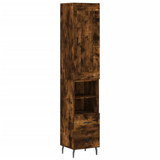 Highboard Räuchereiche 34,5x34x180 cm Holzwerkstoff