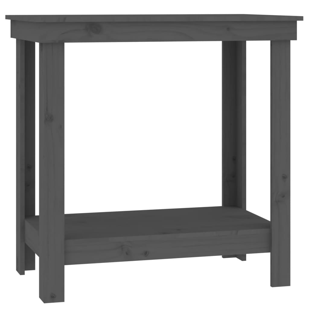 Arbejdsbord Grå 80x50x80 cm Massiv Fyr