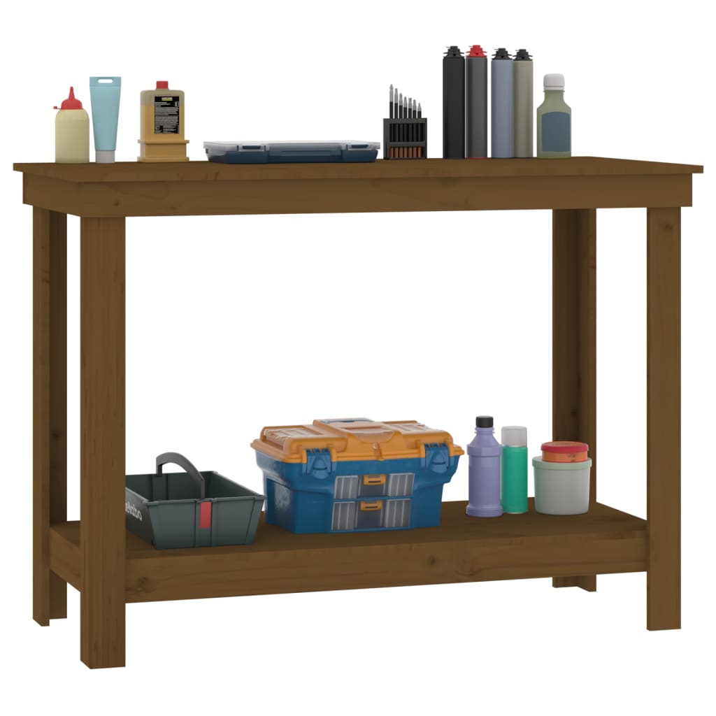 Arbejdsbord Honningbrun 110x50x80 cm Massiv Fyr