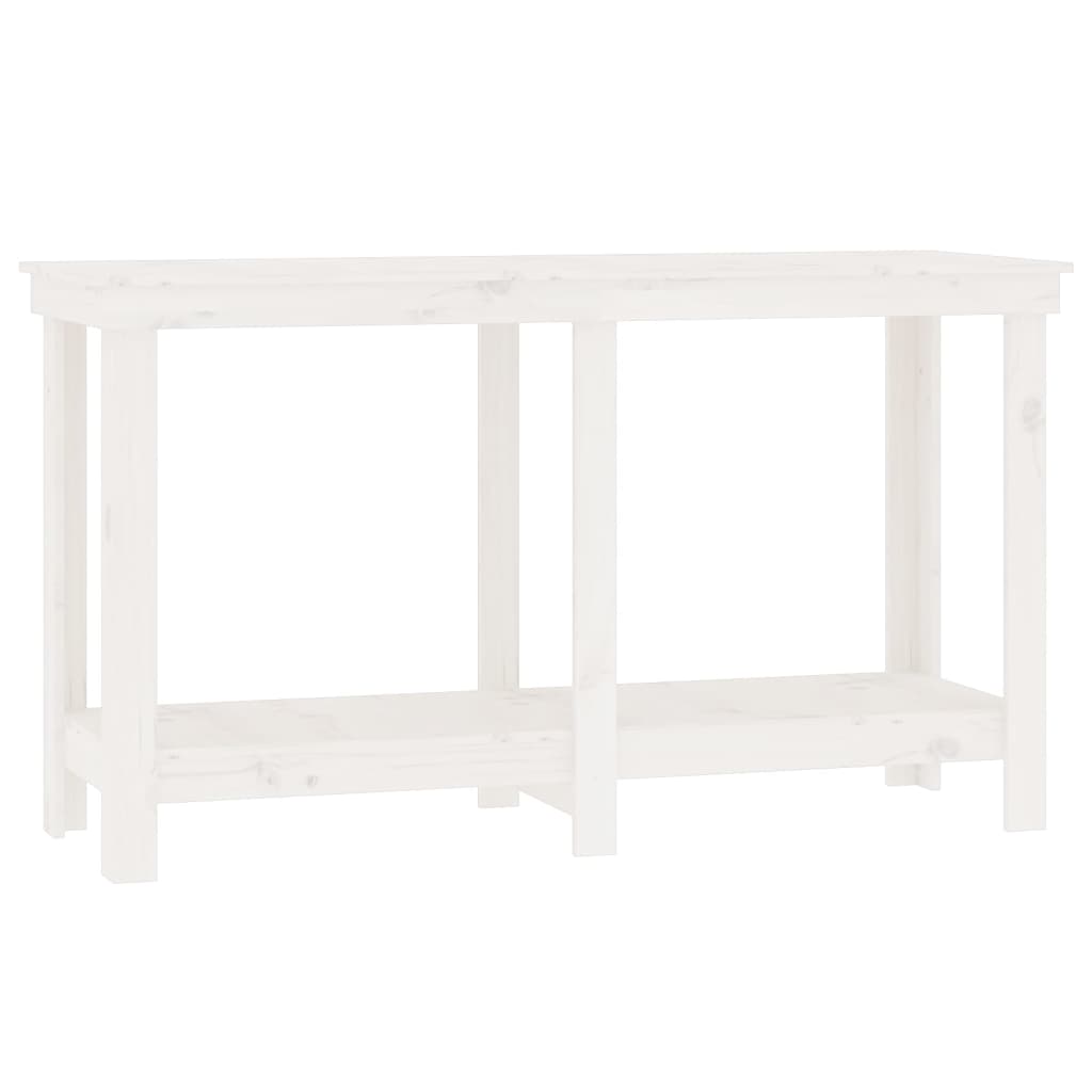 Arbejdsbord Hvid 140x50x80 cm Massiv Fyr