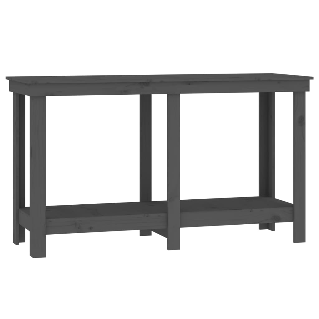 Arbejdsbord Grå 140x50x80 cm Massiv Fyr