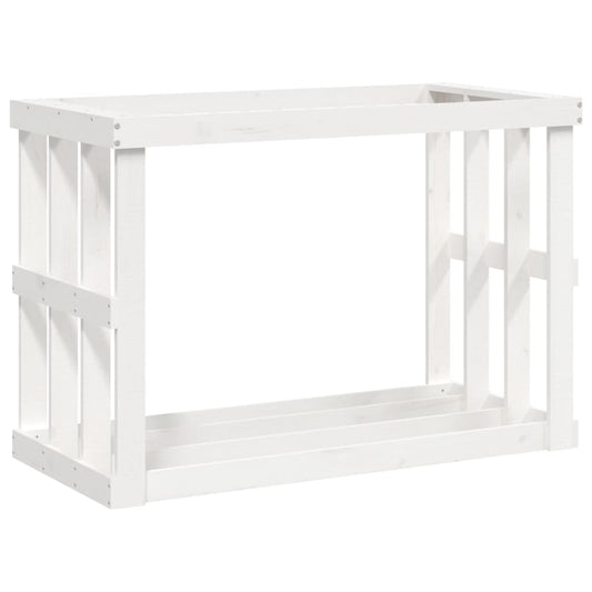 Udendørs brændestativ Hvid 108x52x74 cm Massiv Fyr