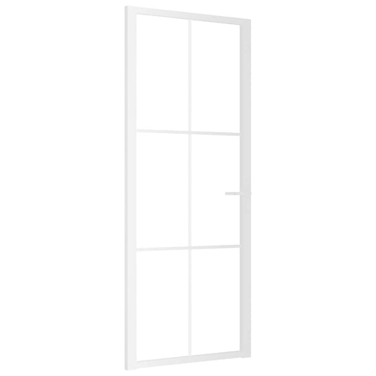 Innentür 83x201,5 cm Weiß ESG-Glas und Aluminium