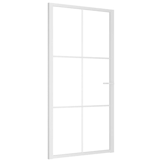 Innentür 102,5x201,5 cm Weiß ESG-Glas und Aluminium