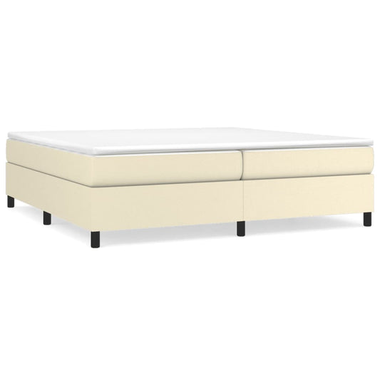 Boxspringbett mit Matratze Creme 200x200 cm Kunstleder
