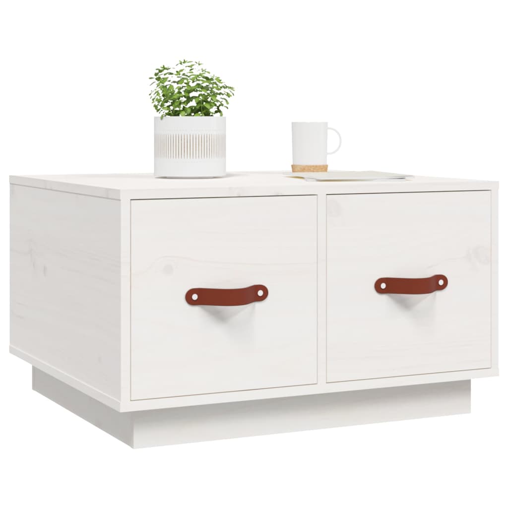 Sofabord Hvid 60x53x35 cm Massiv Fyr