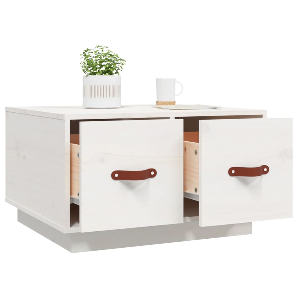 Sofabord Hvid 60x53x35 cm Massiv Fyr