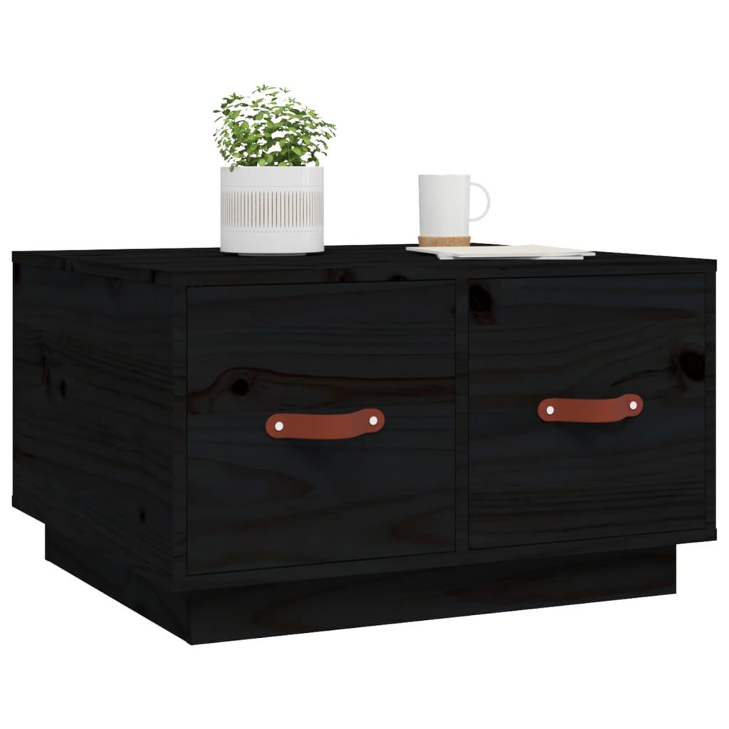 Sofabord Sort 60x53x35 cm Massiv Fyr