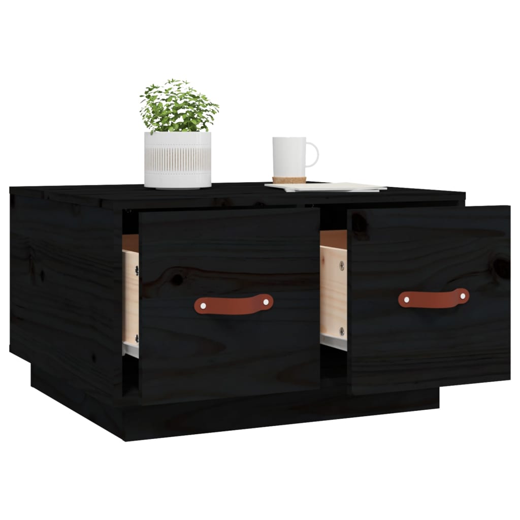 Sofabord Sort 60x53x35 cm Massiv Fyr