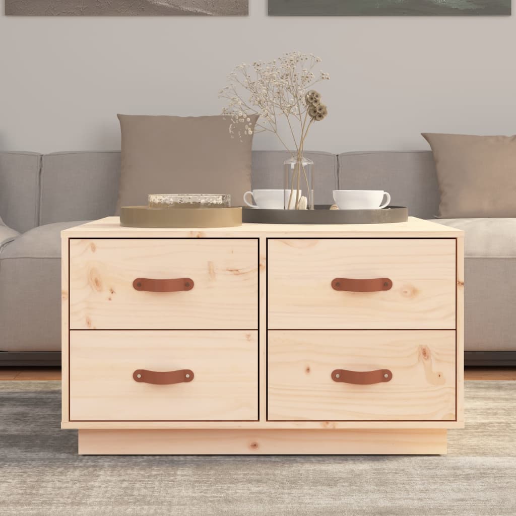 Sofabord 80x80x45 cm massivt fyrretræ