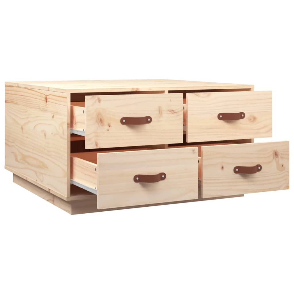 Sofabord 80x80x45 cm massivt fyrretræ