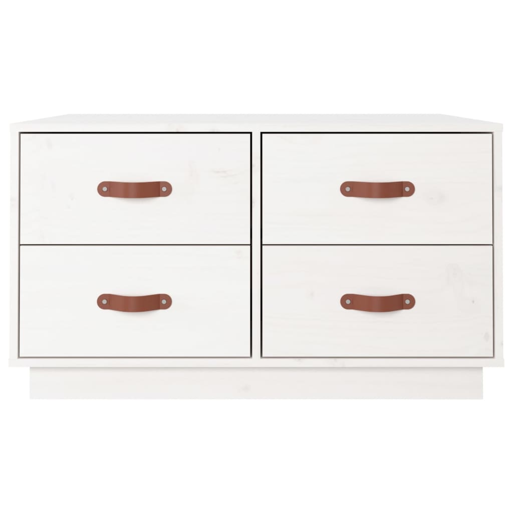 Sofabord Hvid 80x80x45 cm Massiv Fyr