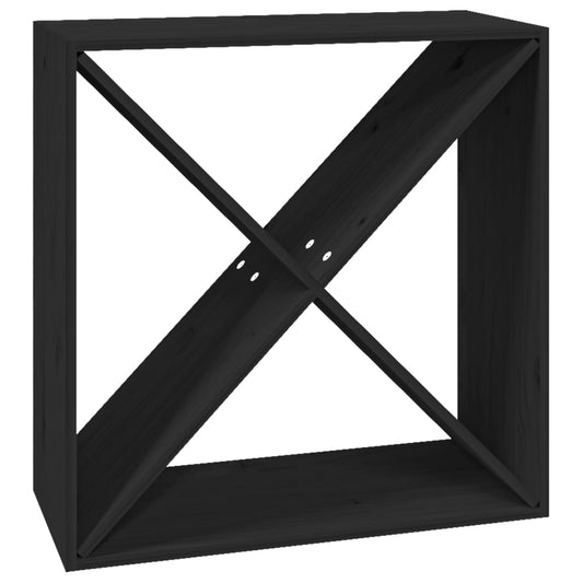 Vinreol Sort 62x25x62 cm Massiv Fyr