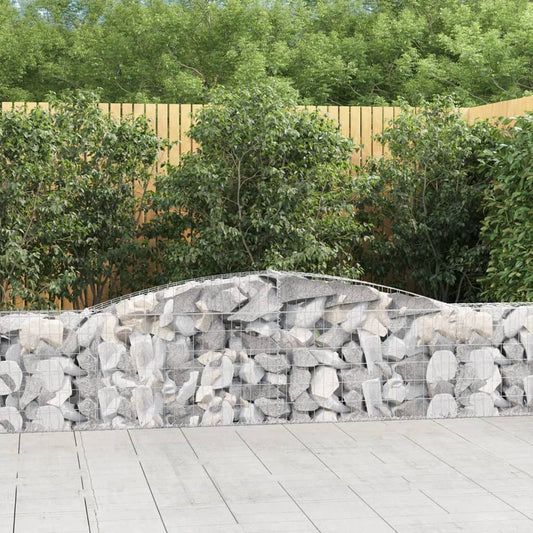 Gabionen mit Hochbogen 20 Stk. 400x30x60/80 cm Verzinktes Eisen